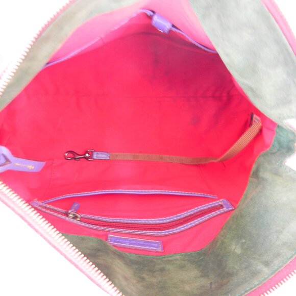 DOONEY & BOURKE FLORENTINE (LARGEST) LEATHER SATCHEL/CROSSBODY LAVENDER PURPLE! - Picture 11 of 14